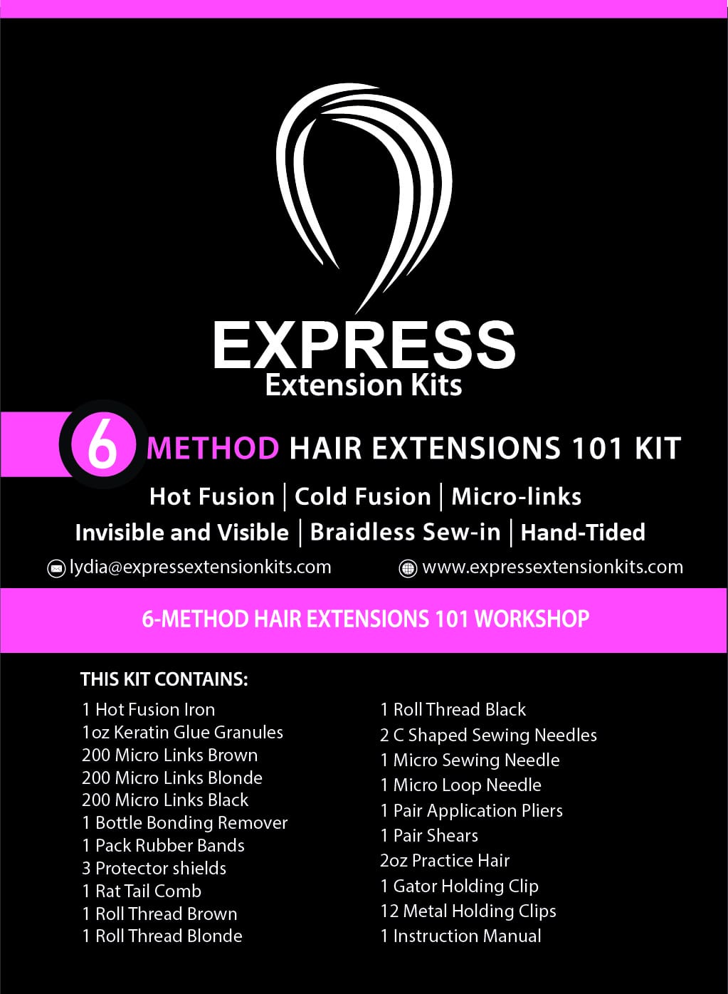Express Hair Extensions tool kit created by Lydia Davis – Lydia