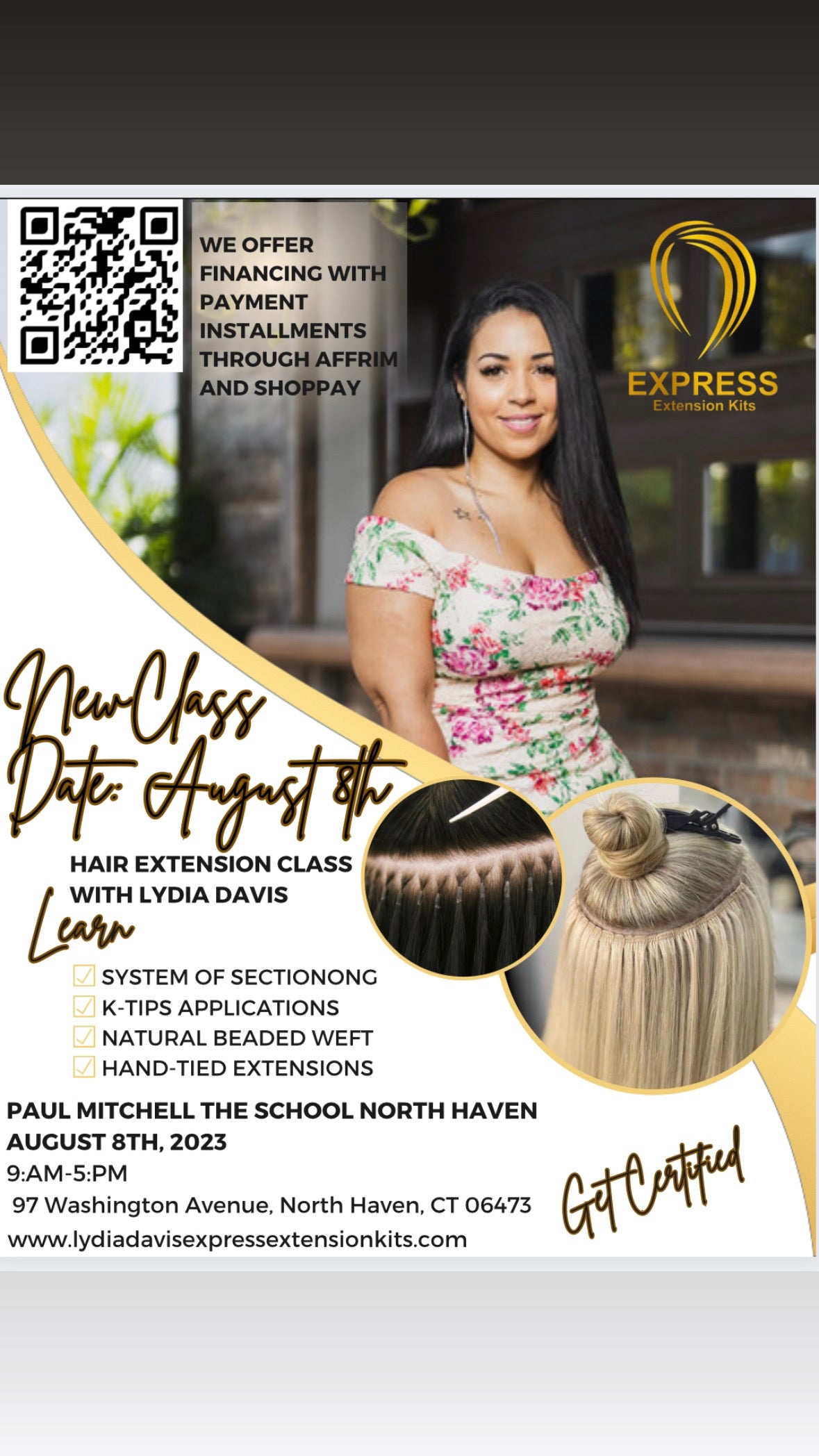PMTS-North Haven Express Extension kit (HAIR-Kit and class) Student  purchase CT