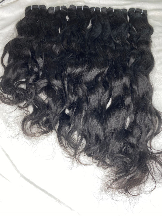 Black Remy wavy hair